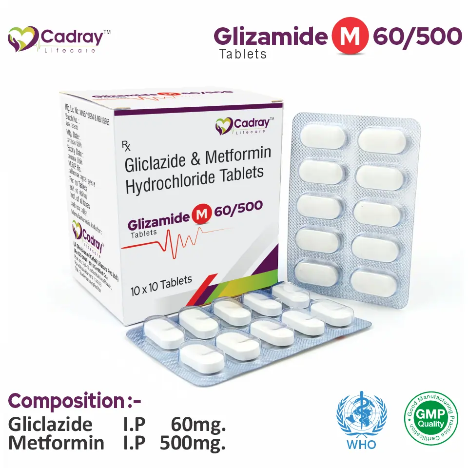 Gliclazide 60mg + Metformin 500mg Tablet PCD Pharma Franchise